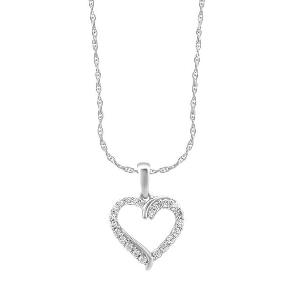 14K GOLD 3/4 CT CLEAR outlets CZ HEART PENDANT