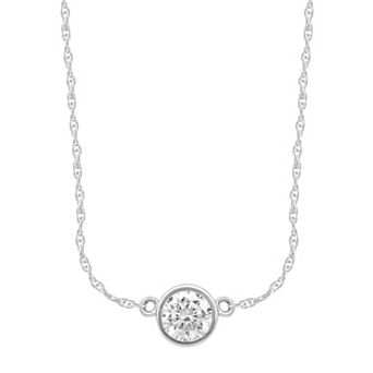 Arctic Clear 14k White Gold 1/3 Carat T.W. Round Cut Lab-Grown Diamond Solitaire Pendant Necklace