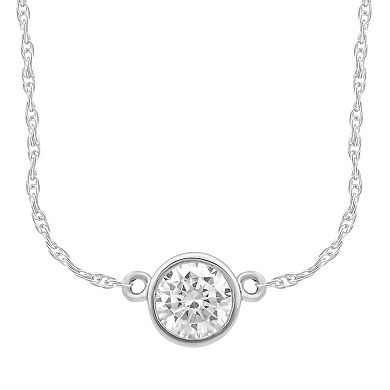 Arctic Clear 14k White Gold 1/3 Carat T.W. Round Cut Lab-Grown Diamond Solitaire Pendant Necklace