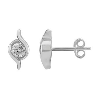 Arctic Clear 14k White Gold 1/2 Carat T.W. Round Cut Lab-Grown Diamond Stud Earrings