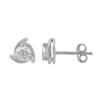 Arctic Clear 14k White Gold 1/2 Carat T.W. Round Cut Lab-Grown Diamond Solitaire Earrings
