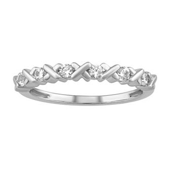 Arctic Clear 14k White Gold 1/4 Carat T.W. Round Cut Lab-Grown Diamond XO Ring