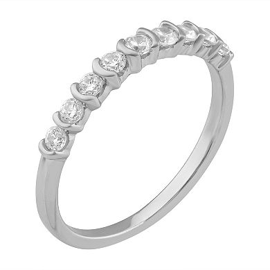 Arctic Clear 14k White Gold 1/3 Carat T.W. Round Cut Lab-Grown Diamond Wedding Band Ring