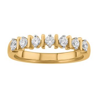 Arctic Clear 14k Gold 1/3 Carat T.W. Round Cut Lab-Grown Diamond Wedding Band Ring