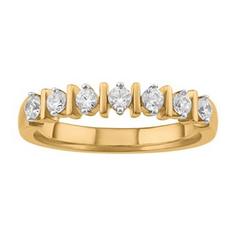 Arctic Clear 14k Gold 1/3 Carat T.W. Round Cut Lab-Grown Diamond Wedding Band Ring