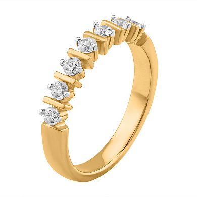 Arctic Clear 14k Gold 1/3 Carat T.W. Round Cut Lab-Grown Diamond Wedding Band Ring