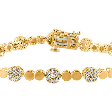 Arctic Clear 14k Gold 1 1/2 Carat T.W. Round Cut Lab-Grown Diamond Fashion Bracelet