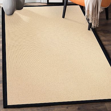 Linon Athena Natural & Black Wool Blend Rug
