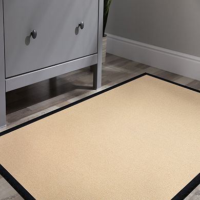 Linon Athena Natural & Black Wool Blend Rug