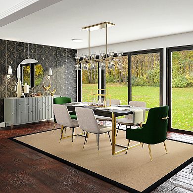 Linon Athena Natural & Black Wool Blend Rug