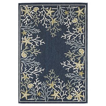 Loomaknoti Torfled Blue and Light Green Indoor Outdoor Area Rug