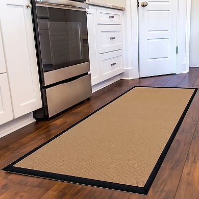 Linon Athena Cork & Black Wool Blend Rug