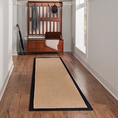 Linon Athena Cork & Black Wool Blend Rug