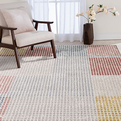 Loomaknoti Abielin Light Blue and Ivory Area Rug
