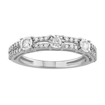 Sterling Silver 1/3 Carat T.W. Diamond Wedding Ring Band