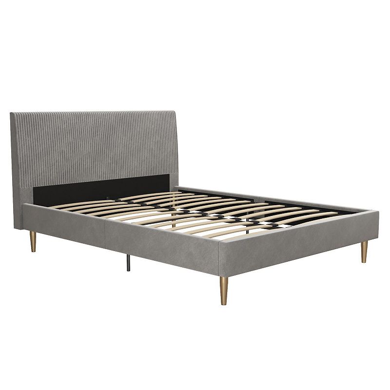 Mr. Kate Daphne Upholstered Bed, Grey, Queen