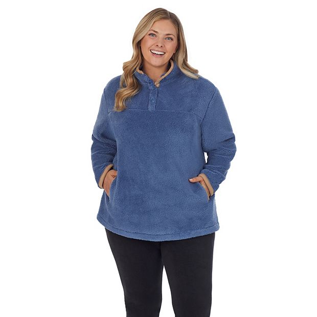 Plus size outlet womens sherpa pullover