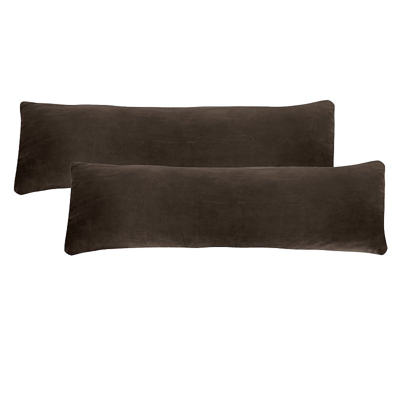 Microsuede Body Pillow Cover 2-Pack Set, Brown