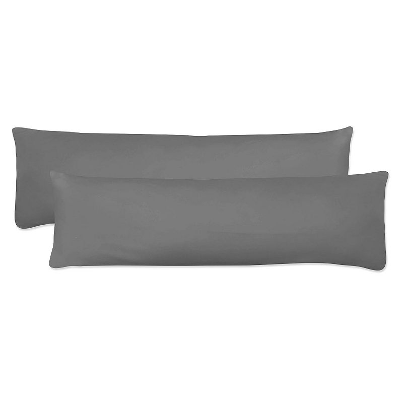 Fresh Ideas Microfiber Body Pillow Cover 2-Pack Set, Grey