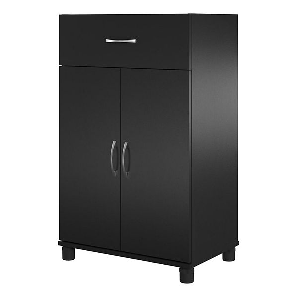 SystemBuild Lonn 1-Drawer Base Storage Cabinet Floor Decor - Black