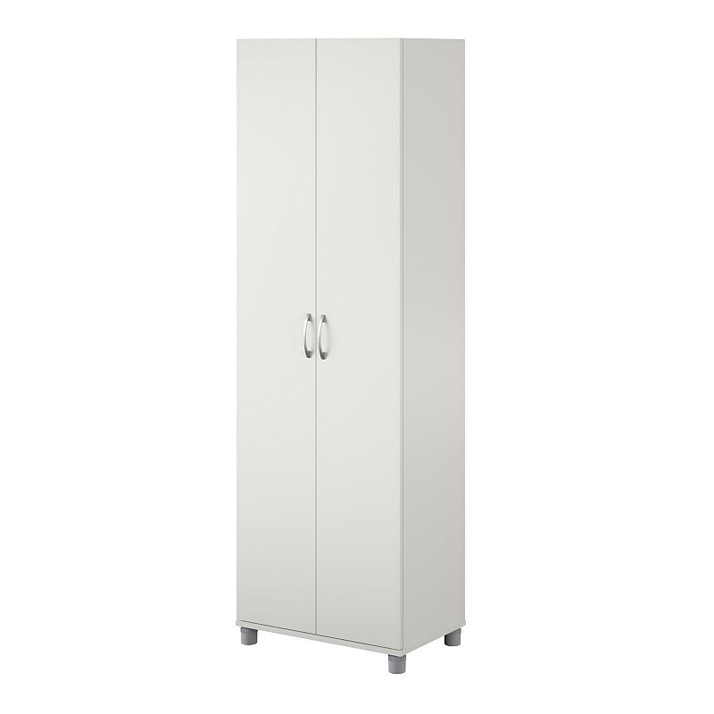 SystemBuild Lonn Two-Door Utility Storage Cabinet, White