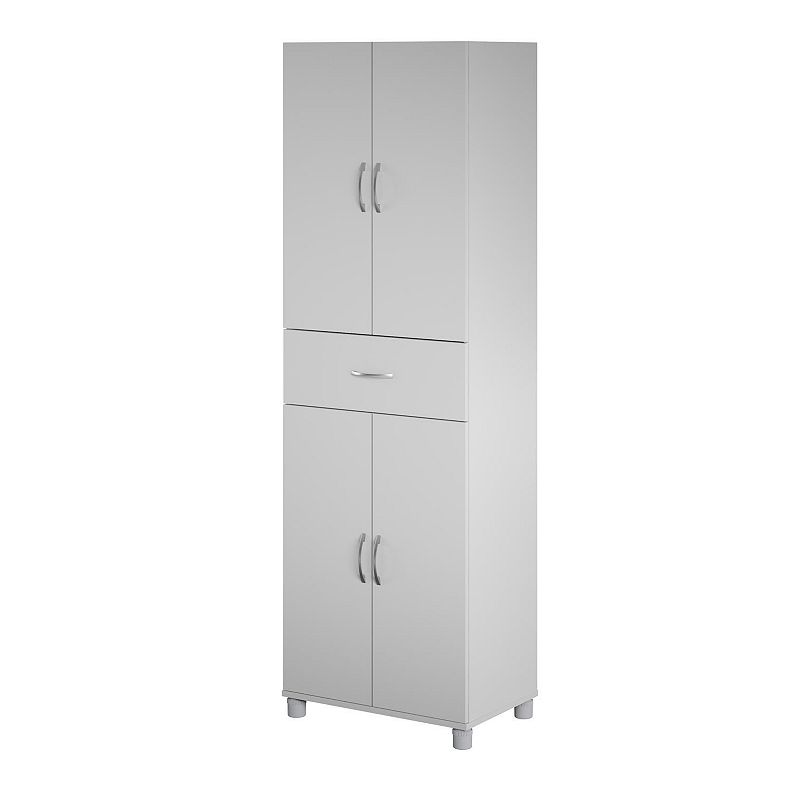 SystemBuild Lonn 1-Drawer Storage Cabinet Floor Decor, Grey