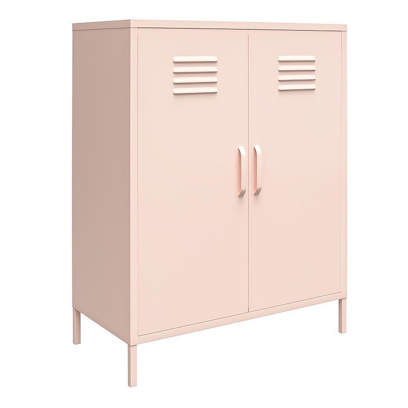 SystemBuild Bonanza 2-Door Metal Locker Storage Cabinet, Pink