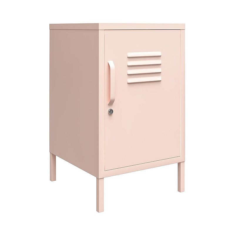 SystemBuild Bonanza 1-Door Locker End Table, Pink