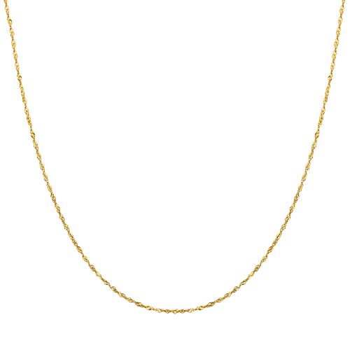Everlasting Gold 14k Gold Singapore Chain Necklace