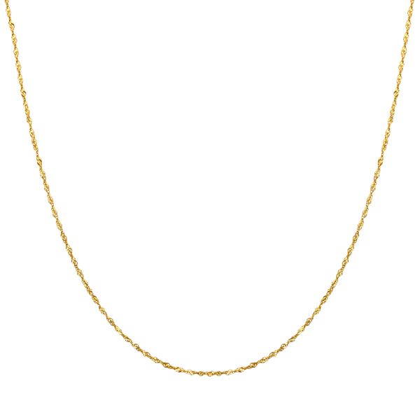 Everlasting Gold 14k Gold Singapore Chain Necklace