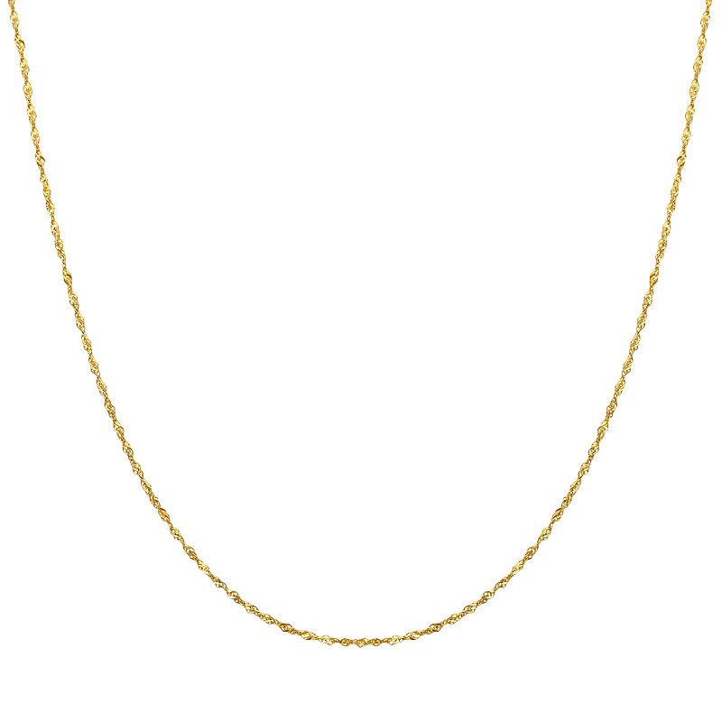 Everlasting Gold 14k Gold Singapore Chain Necklace, Womens, Size: 16, Y