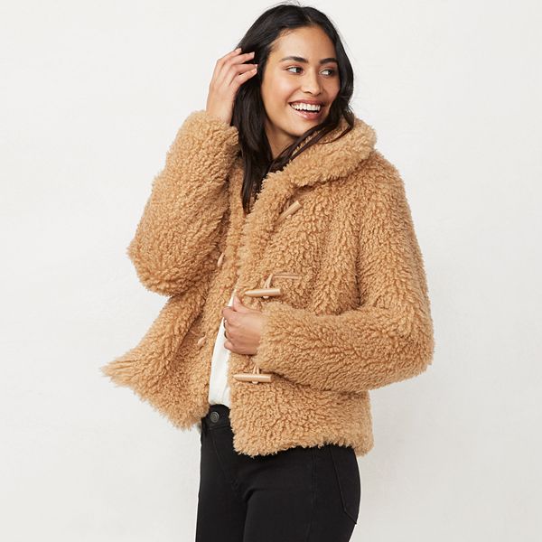 Women s LC Lauren Conrad Toggle Faux Fur Jacket