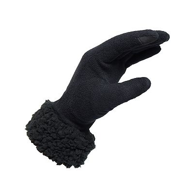 Women's Cuddl Duds® Soft Knit Gloves with Sherpa Cuff