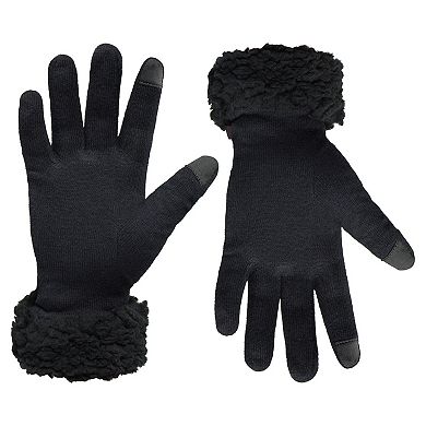 Women's Cuddl Duds® Soft Knit Gloves with Sherpa Cuff
