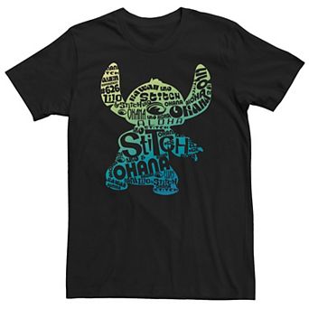 Big & Tall Disney Lilo & Stitch Silhouette Gradient Word Fill Tee