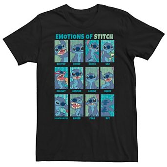 Big & Tall Disney Lilo & Stitch the Emotions Of Stitch Panel Grid Tee