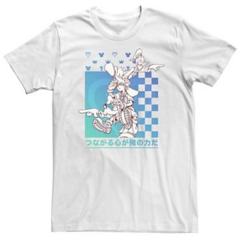 Big & Tall Disney Kingdom Hearts Sora Donald Goofy Kanji Checkerboard Tee