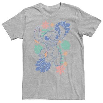 Big & Tall Disney Lilo & Stitch Hawaiian Plants Stitch Outline Sketch Tee
