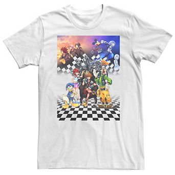 Big & Tall Disney Kingdom Hearts Group Shot Checkerboard Poster Tee