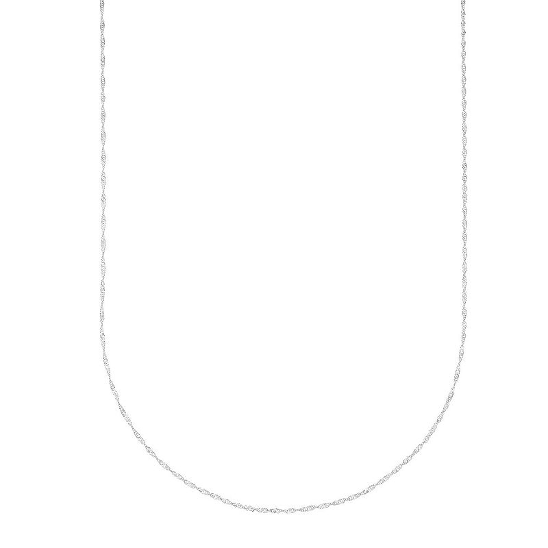 Everlasting Gold 14k White Gold Singapore Chain Necklace, Womens, Size: 1