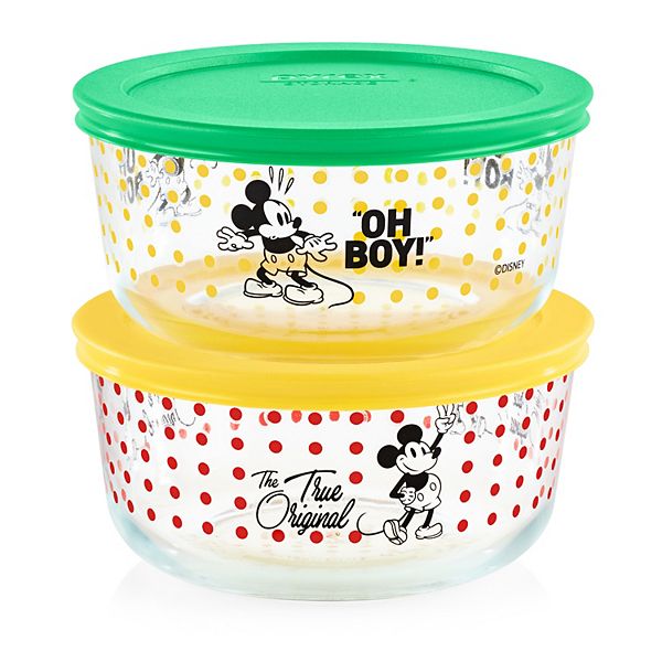 Pyrex 4-Cup Disney Mickey Mouse Club Round Glass Storage Container - Red - Each