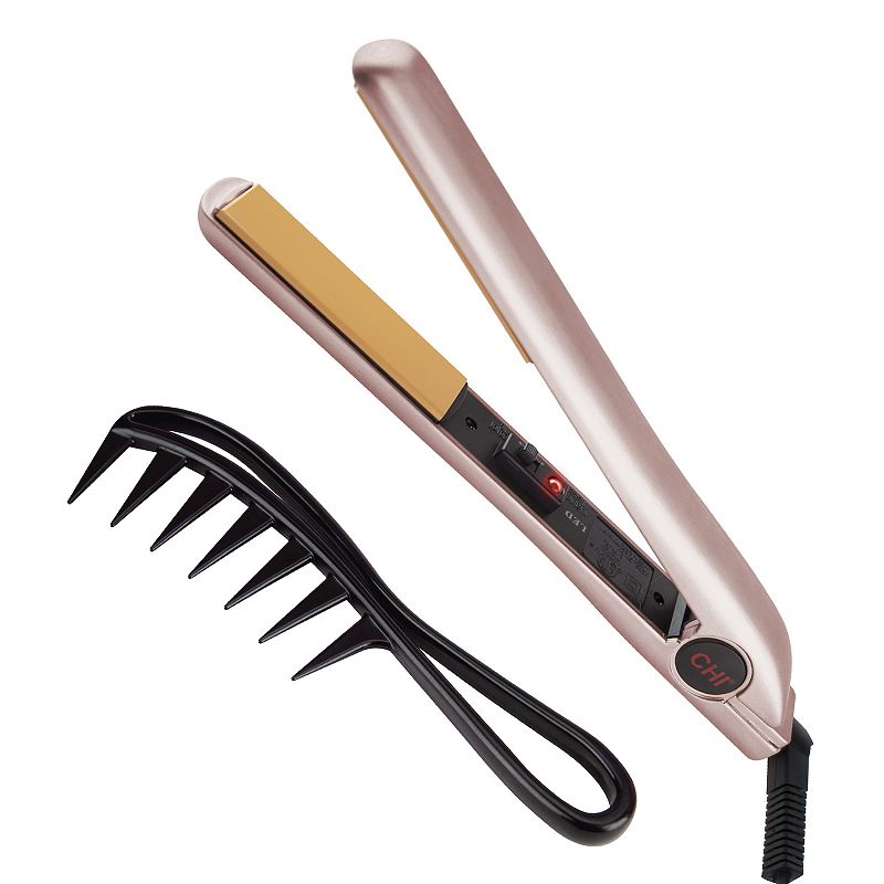 CHI Style Series Tourmaline Ceramic Hairstyling Iron with Wide Tooth Comb,