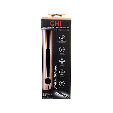 CHI Style Series Tourmaline Ceramic Hairstyling Iron with Wide Tooth Comb