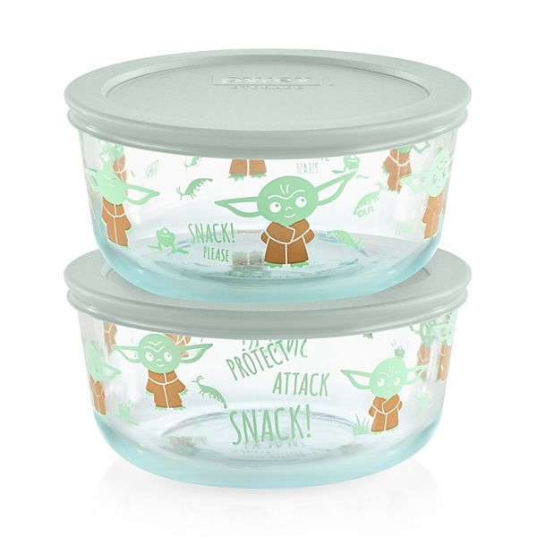 Pyrex 8-Pc Glass Food Storage Container Set, 4 & 3-Cup Decorated