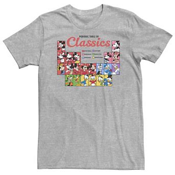 Big & Tall Disney Mickey Mouse And Friends Periodic Table Of Classics Tee