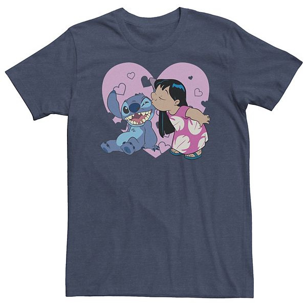 Big & Tall Disney Lilo & Stitch Valentine's Day Lilo Kiss Tee