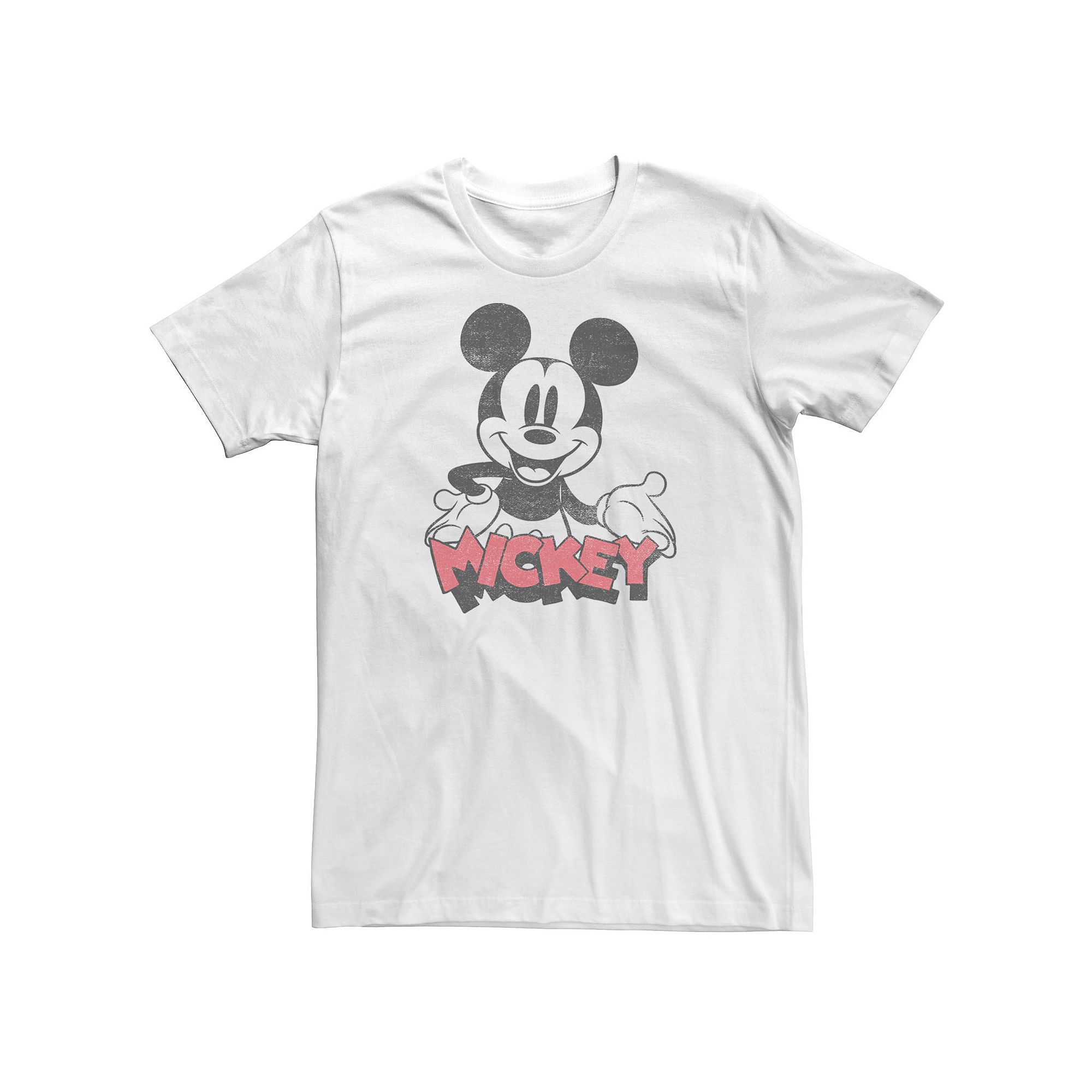 Big & Tall Disney Mickey Mouse Happy Tee, Mens, Size: 4XL, White