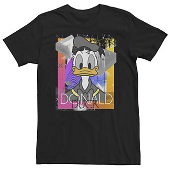 Big & Tall Disney Donald Duck Face Portrait Abstract Background Tee