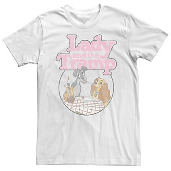 Big & Tall Disney Lady And The Tramp Table Scene Portrait Logo Tee