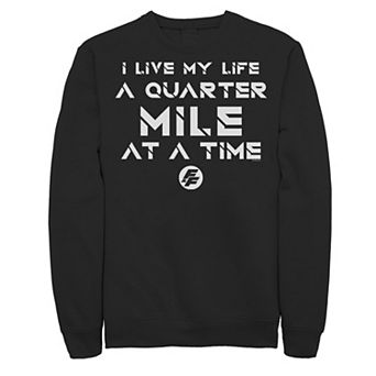 Men's Fast & Furious Life At A Quarter Mile At A Time Word Stack Sweatshirt